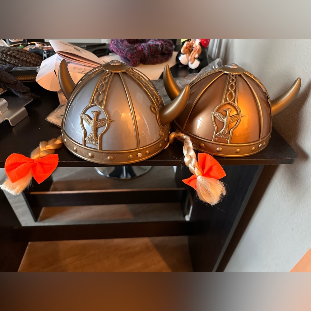 Viking Helmets with Braids and Horns
